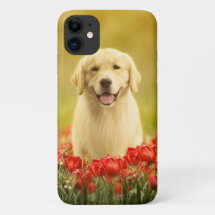 Capa Para iPhone 11 Ouro para sempre nas flores vermelhas