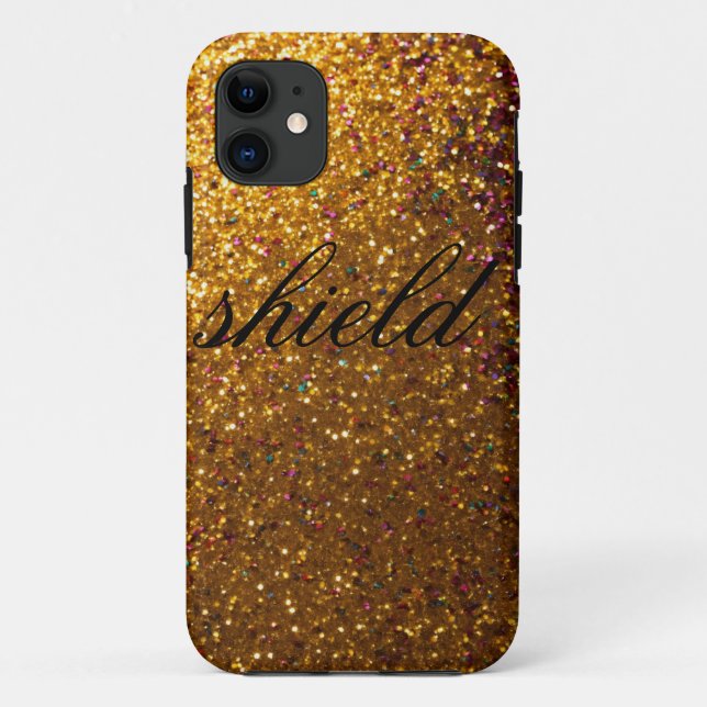 Capa Para iPhone 11 "Ouro Sparkle Case" (Verso)