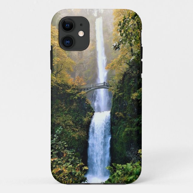 Capa Para iPhone 11 Outono em Multnomah Falls, OR (Verso)