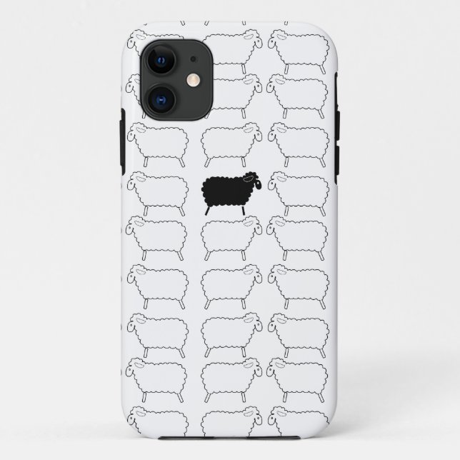 Capa Para iPhone 11 Ovelhas negras (Verso)