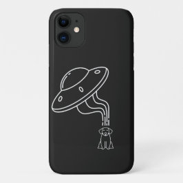 Capa Para iPhone 11 OVNI Alien Abduzindo um Cachorrinho 
