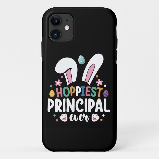 Capa Para iPhone 11 Ovos de Coelhinhos da Páscoa na Escola de Páscoa d (Verso)