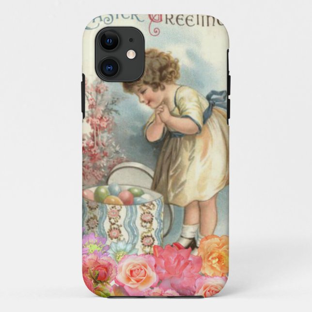 Capa Para iPhone 11 ovos de Páscoa vitorianos (Verso)