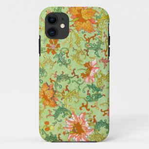 Capa Para iPhone 11 Owen Jones Floral Pattern Green Background