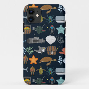 Capa Para iPhone 11 Padrão 1 dos Habitantes do Oceano