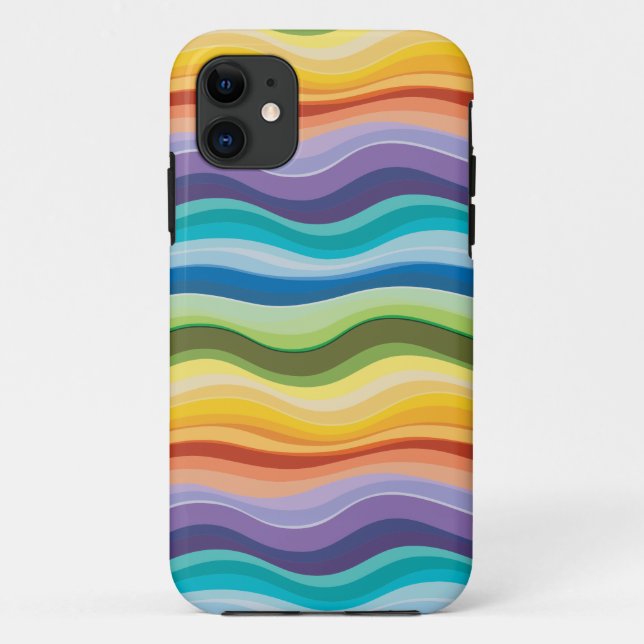 Capa Para iPhone 11 Padrão 2 de ondulações multicoloridas (Verso)