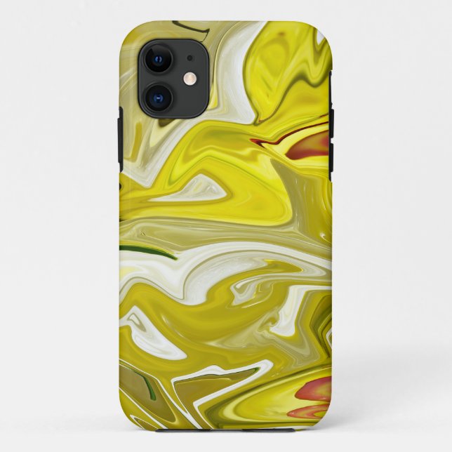 Capa Para iPhone 11 Padrão abstrato amarelo (Verso)