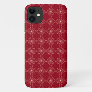 Capa Para iPhone 11 padrão abstrato brilhante em vermelho