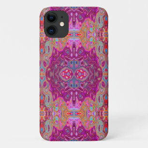 Capa Para iPhone 11 Padrão abstrato Magenta Rosa, Azul e Vermelho do G