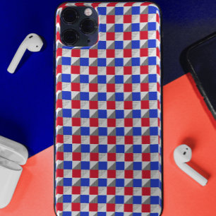 Capa Para iPhone 11 Padrão abstrato vermelho azul preto e branco elega