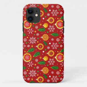 Capa Para iPhone 11 Padrão Alegre de Enfeite de Natal 🎁✨ Festivo