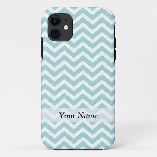 Capa Para iPhone 11 Padrão aqua e cinza (Verso)