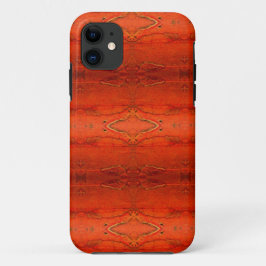 Capa Para iPhone 11 Padrão Asteca Laranja Rústico