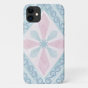 Capa Para iPhone 11 padrão azul em forma de diamante