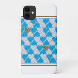 Capa Para iPhone 11 Padrão bávaro azul e branco.