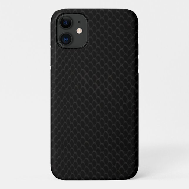 Capa Para iPhone 11 Padrão Black Snakeskin (Verso)
