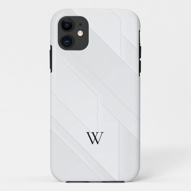 Capa Para iPhone 11 Padrão Branco Moderno (Verso)