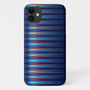 Capa Para iPhone 11 Padrão brilhante de listras azuis