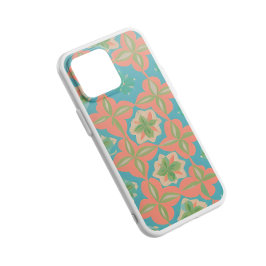 Capa Para iPhone 11 Padrão caleidoscópico cor azul e laranja
