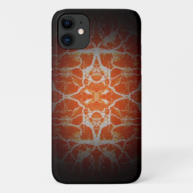 Capa Para iPhone 11 Padrão caleidoscópio laranja (Verso)