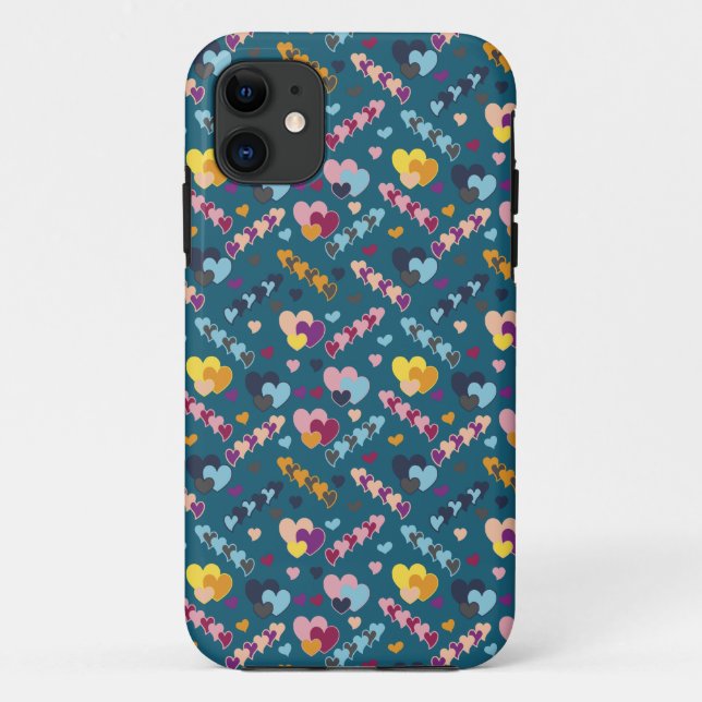 Capa Para iPhone 11 Padrão Cardíaco Colorido (Verso)