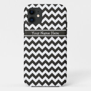 Capa Para iPhone 11 Padrão Chic Black and White Chevrons