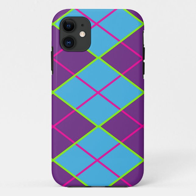 Capa Para iPhone 11 Padrão Clássico Argyle (Verso)