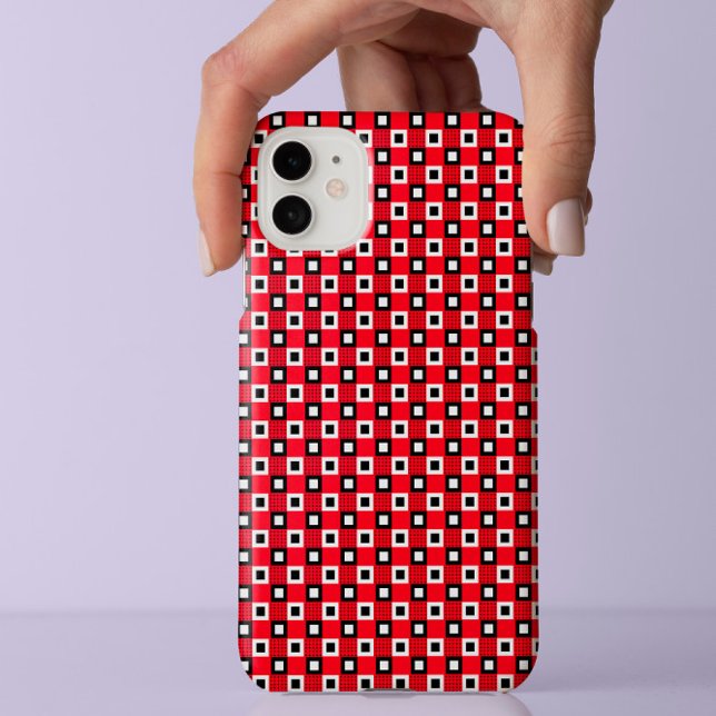 Capa Para iPhone 11 Padrão clássico vermelho preto e branco (Criador carregado)