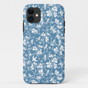Capa Para iPhone 11 padrão com aves e ornamento de plantas