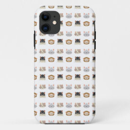 Capa Para iPhone 11 Padrão com Cabeças de Gato Fofo