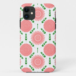Capa Para iPhone 11 padrão com flores rosa