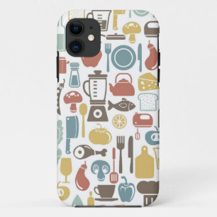 Capa Para iPhone 11 Padrão com ícones de cozinhar