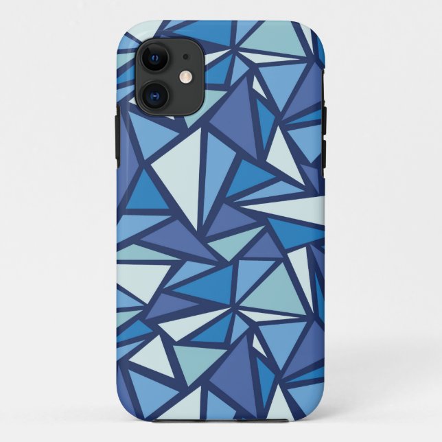 Capa Para iPhone 11 Padrão Crítico de Gelo Abstrato azul (Verso)