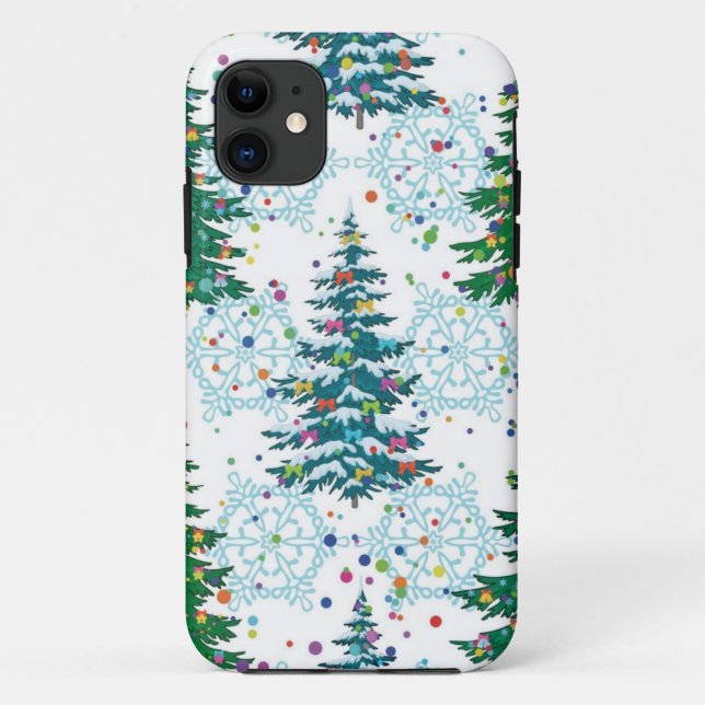 Capa Para iPhone 11 Padrão da árvore de Natal (Verso)