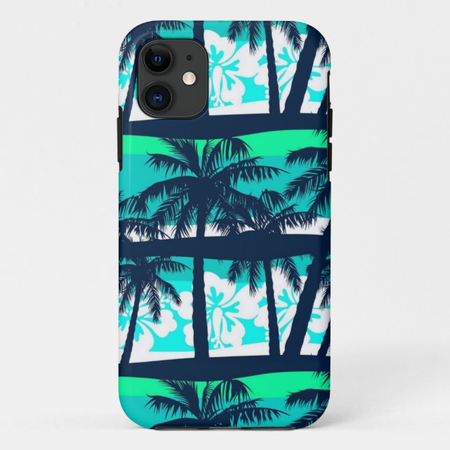 Capa Para iPhone 11 Padrão da palmeira (Verso)