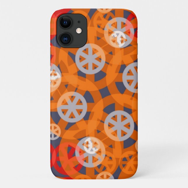 Capa Para iPhone 11 Padrão de Abstrato de Roda Laranja (Verso)
