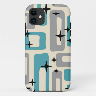 Capa Para iPhone 11 Padrão de Abstrato Moderno do Meio século Retroati