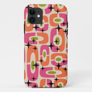 Capa Para iPhone 11 Padrão de Abstrato Moderno do Meio século Retroati