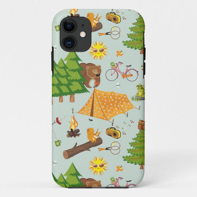 Capa Para iPhone 11 Padrão de acampamento (Verso)