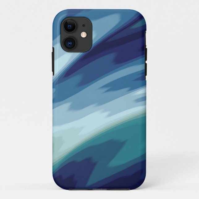 Capa Para iPhone 11 Padrão de Água do Mar Azul Profundo Ondas do Ocean (Verso)