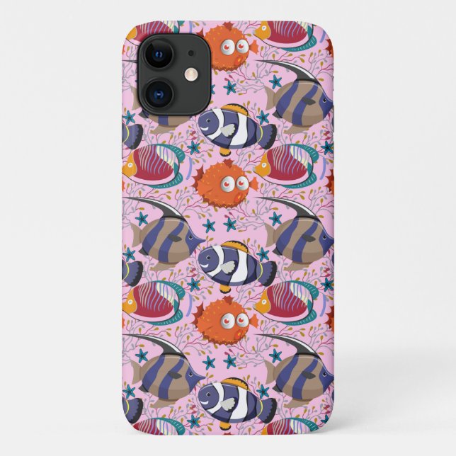 Capa Para iPhone 11 Padrão de animais aquáticos | vida submarina do oc (Verso)