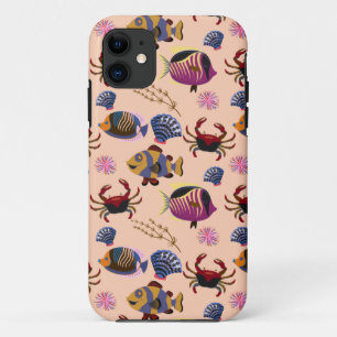 Capa Para iPhone 11 Padrão de animais aquáticos   vida submarina do oc