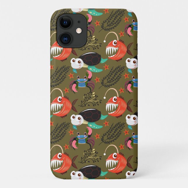 Capa Para iPhone 11 Padrão de animais aquáticos | vida submarina do oc (Verso)