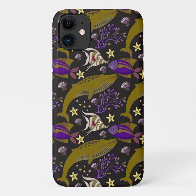 Capa Para iPhone 11 Padrão de animais aquáticos | vida submarina do oc (Verso)