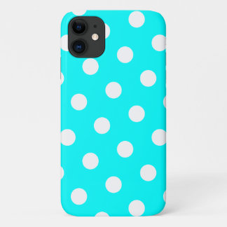 Capa Para iPhone 11 Padrão de Aqua e Bolinhas branca