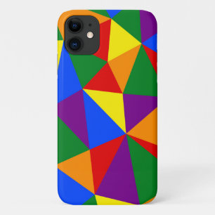 Capa Para iPhone 11 Padrão de arco íris de polígono