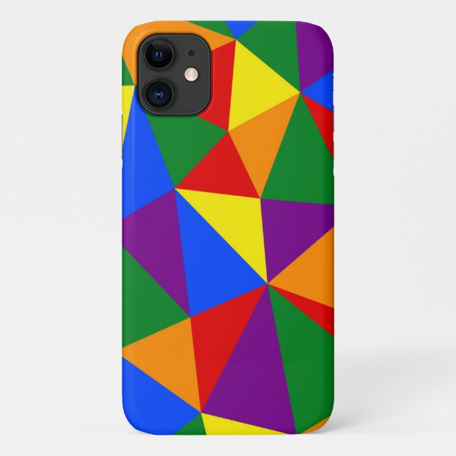 Capa Para iPhone 11 Padrão de arco íris de polígono (Verso)