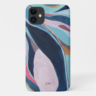Capa Para iPhone 11 Padrão de Arte Abstrata em Aquarela Colorida