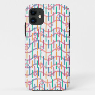 Capa Para iPhone 11 Padrão de Arte de Op Fusion de Mod de Meia Círculo