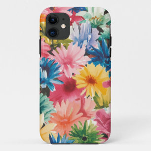 Capa Para iPhone 11 Padrão de Arte do Flor Laranja Amarelo Verde Cor-d